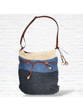 Lucky Brand Horizontal Stripe Paper Beach Tote Bag